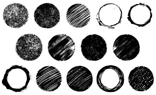 Vector illustration of Black messy paint circles