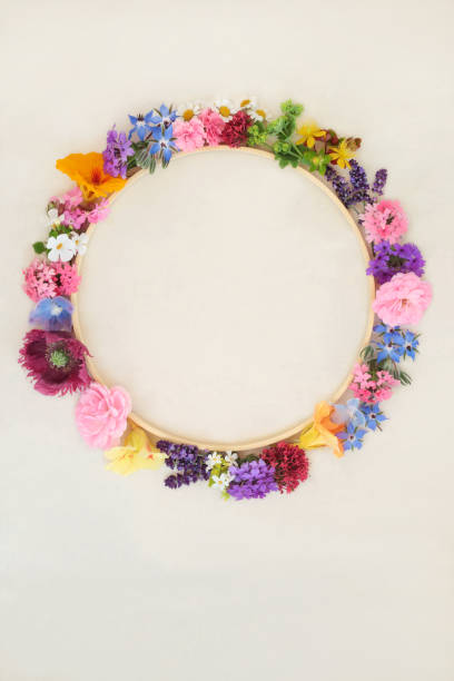 istock Flower and Herb Wreath for Naturopathic Herbal Medicine 2093344995
