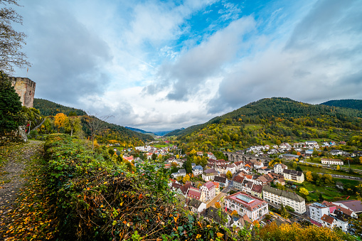Sevnica, Slovenia - November 10, 2016: panorama of the fortress in Sevnica , which is the hometown of Melania Trump, wife of the President-elect of the United States, Donald Trump.