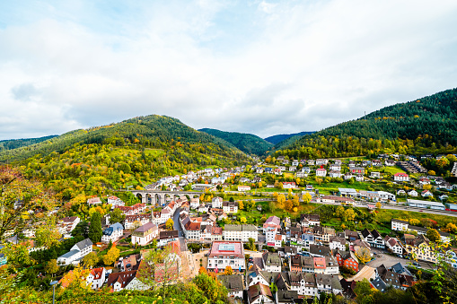 View of the town of Hornberg and the surrounding nature