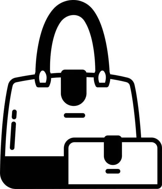 Vector illustration of Handbag glyph and line vector illustration