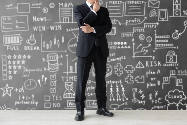 istock Thinking businessman and handwritten business concepts illustration 2093380036