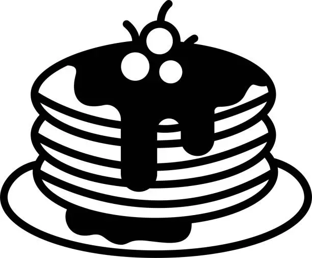 Vector illustration of Pan cake glyph and line vector illustration