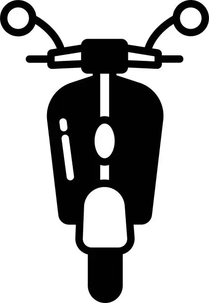 Vector illustration of retro moped glyph and line vector illustration