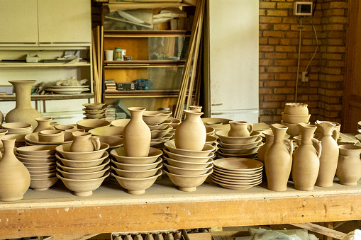 a pot drying process in a local shop
