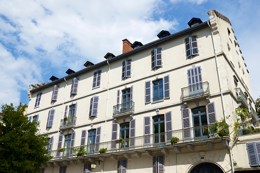 facades of new residential building beside historic apartment house in berlin Prenzlauer Berg