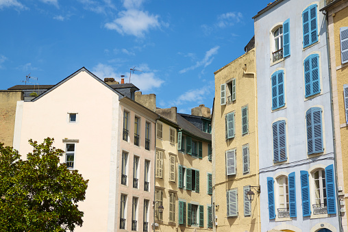 Buildings in the old town of Pau in France.