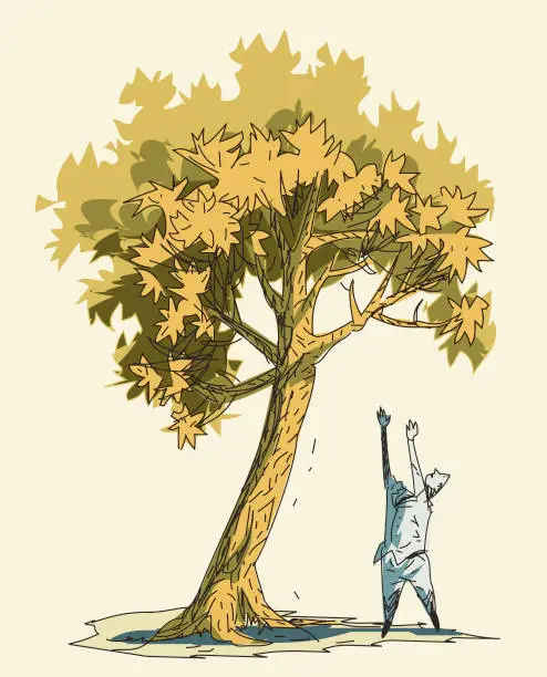 Vector illustration of love for trees