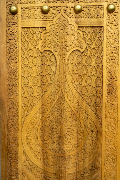 istock a wood with a flower design 2093431648