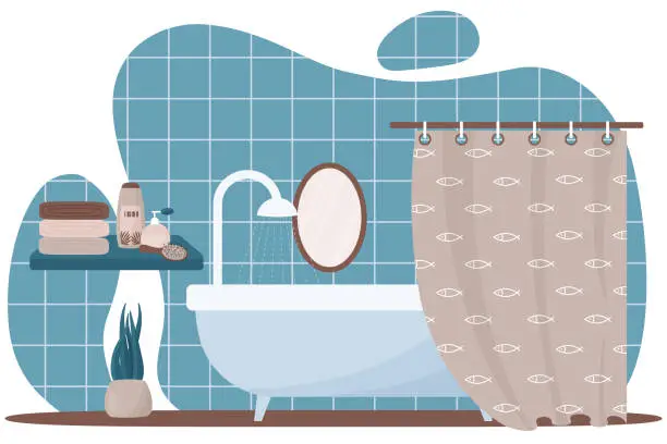 Vector illustration of bathroom interior illustration