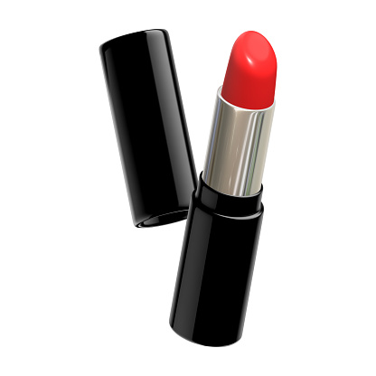 Lipstick icon low poly isolated on white background, 3d rendering