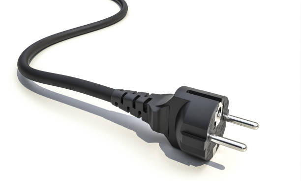 istock 3d illustration of black power cord and plug 2093502660