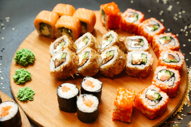 istock Abundant Sushi Platter on a Wooden Plate 2093507382