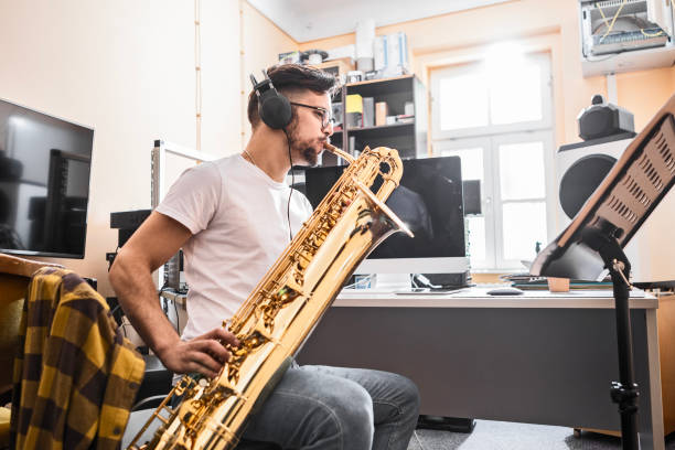 istock Studio Session of a Young Saxophonist 2093514739