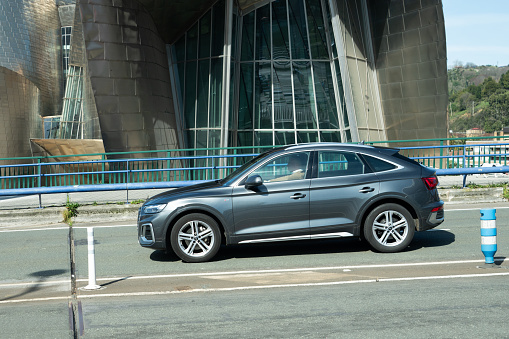 Bilbao, Spain - 15 March 2024: An Audi Q5 Sportback car in an urban street