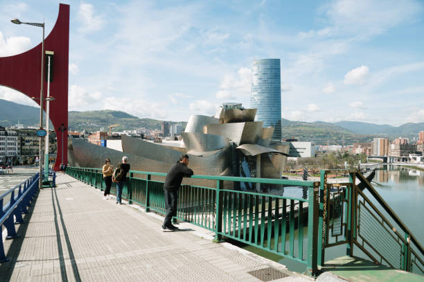 Bilbao, Spain - 15 March 2024: The Guggenheim Museum building, designed by Frank Gehry, in Bilbao, Spain.