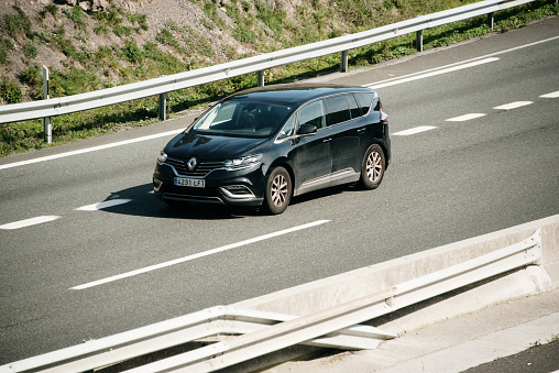 Saltacaballo, Spain - 15 March 2024: A Renault Espace car on a highway