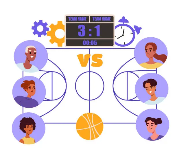 Vector illustration of Sports basketball competition vector