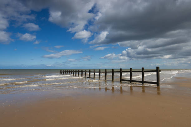 Sunny day on the Endless Beaches in Rhyl, Wales