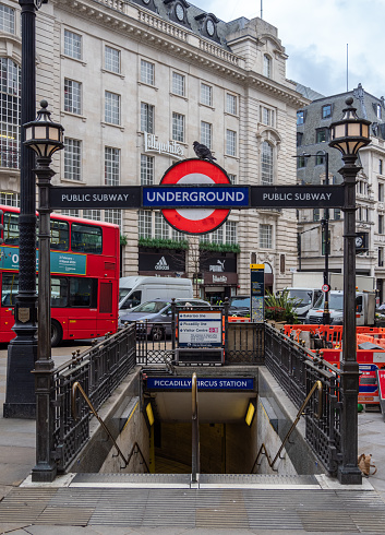 London, United Kingdom - February 26, 2024: Entrance to the Piccadilly Circus