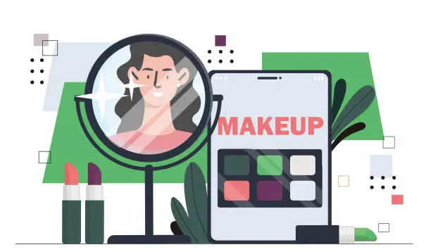 Vector illustration of Woman with make up vector concept