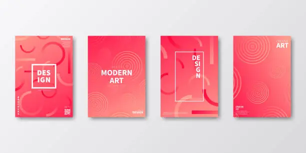 Vector illustration of Brochure template layout, Red cover design, business annual report, flyer, magazine