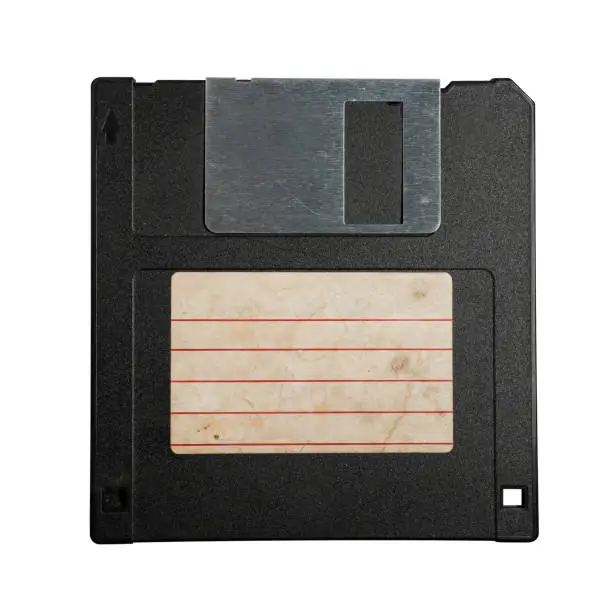 A floppy disk on white background with clipping path