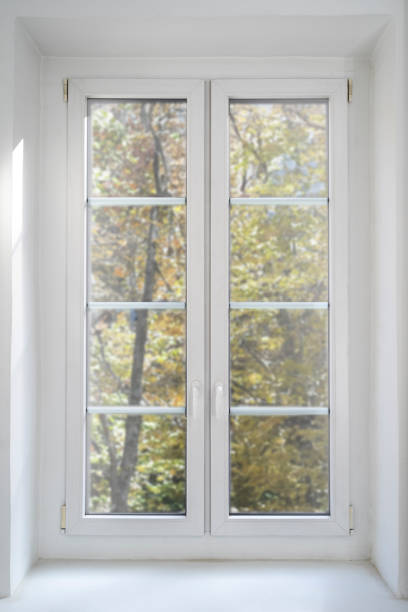 istock Vertical shot of white double glazing plastic window at home 2093609982