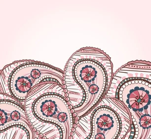 Vector illustration of ornate ethnic petals