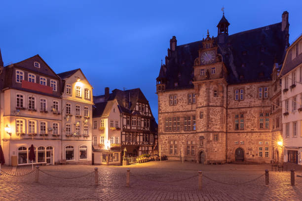 istock Night Marburg square, Germany 2093693534