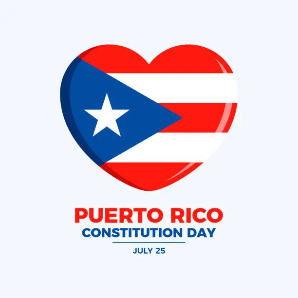 Vector illustration of Puerto Rico Constitution Day poster vector illustration