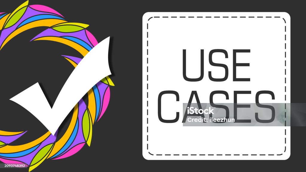 User Case Background Use Cases Colorful Circular Element Dark Background Tick Mark Text ...