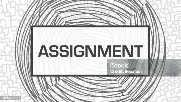 Assignment Text Symbol Assignment Texture Circular Box Black White Text Stock Illustration ...