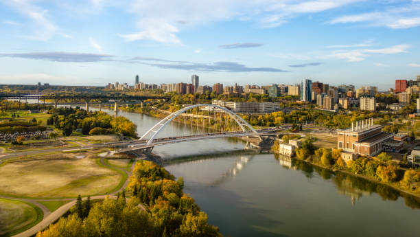 istock Bridge over the river with city in background. Edmonton, Alberta 2093772618