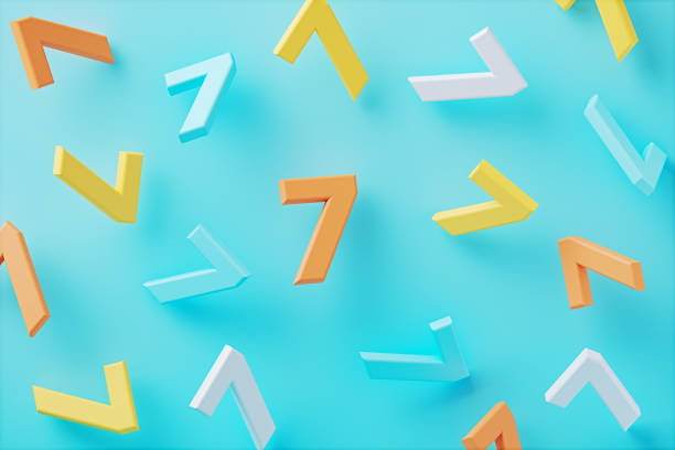 istock Colorful Number Sevens On Blue Background 2093776266