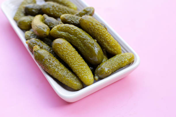 Tasty pickled cucumbers. Fermented vegetables