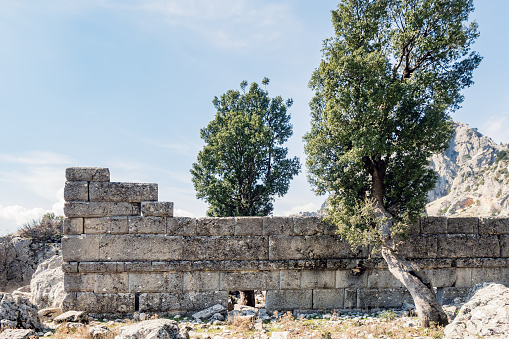 Ancient city ruins in Kapikaya Pisidians pre-Hellenistic ancient city possibly called Sandallion, Minassos or Tityassos, Isparta province, Turkiye