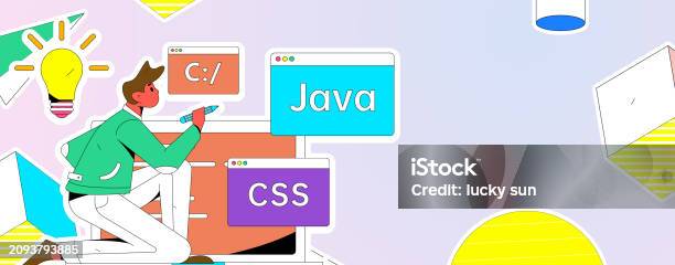 Programming Character Design Programming Teaching Development Flat Character Vector Concept ...
