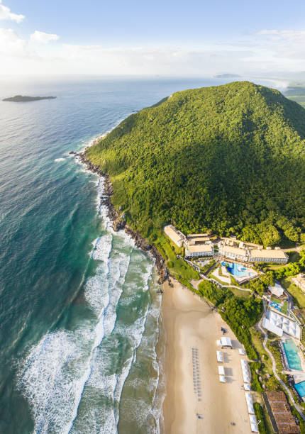 istock Santinho Beach in Florianopolis. Aerial view from drone. 2093821414