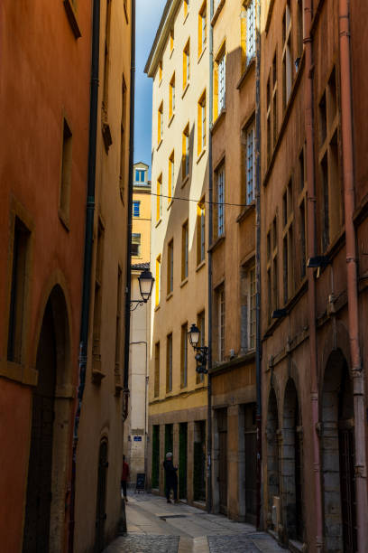 istock Typical alley surrounded by colorful buildings in Old Lyon 2093838022