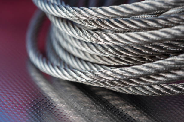 istock Steel wire rope rolled up 2093839374