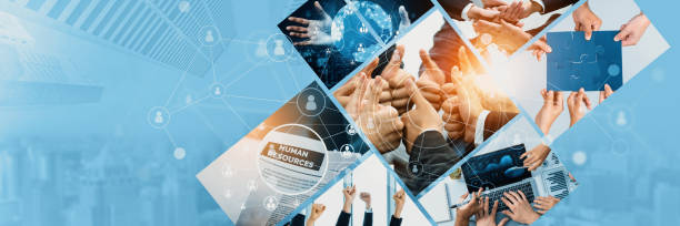 istock Teamwork and human resources HR management technology for business kudos 2093846740