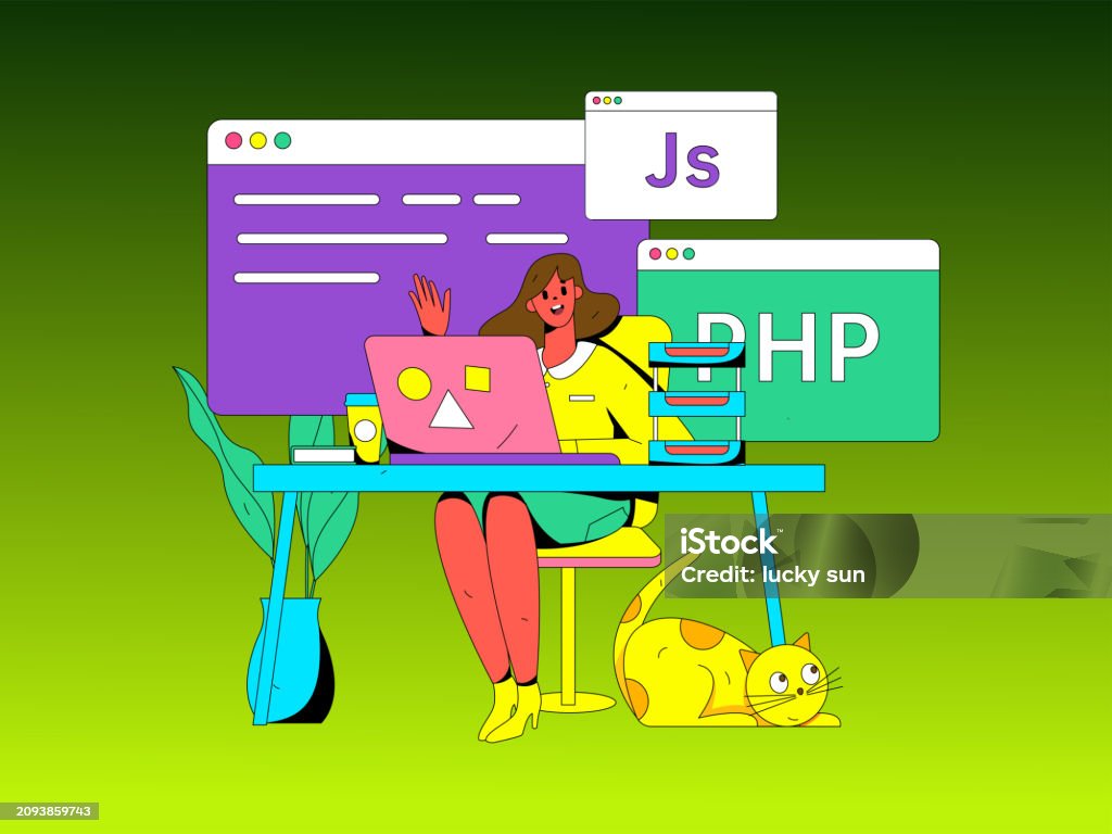 Programming Character Design Programming Teaching Development Flat Character Vector Concept ...
