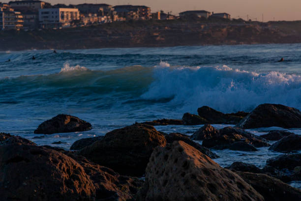 maroubra  beach, (bedegal) sydney, nsw, australia - maroubra beach foto e immagini stock