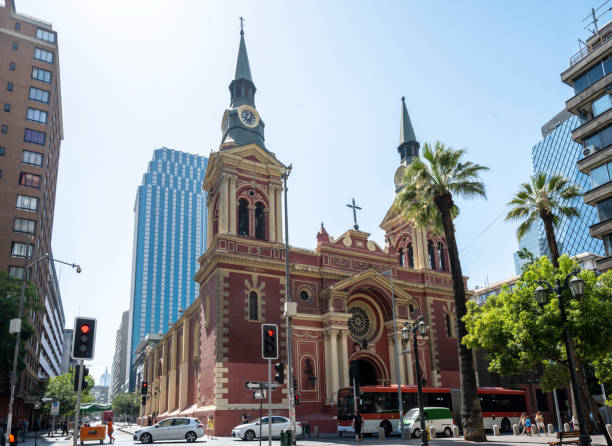 igreja basílica de la merced em santiago, chile - merced county - fotografias e filmes do acervo