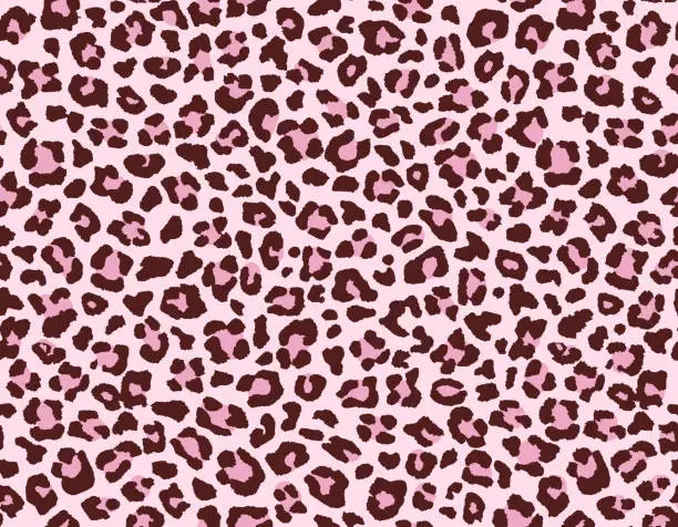 Vector illustration of Pink leopard skin seamless pattern.