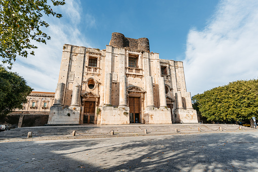 The Church of San Nicolò l'Arena in Catania in Sicily in Italy.