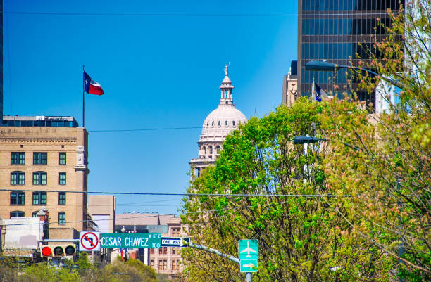Afternoon light on the Texas State Capitol building.  Austin, Texas, USA.
