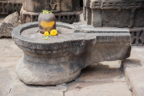 Stone scupture of Shivling or Mahadev Pind, symbolic form of God Shiva
