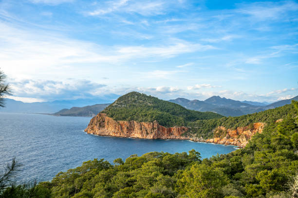 background with forest and nature view on the cliffs. .  nature hiking trail trail walking path